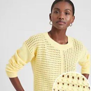 Banana Republic Open Stitch Crew Neck Sweater- S